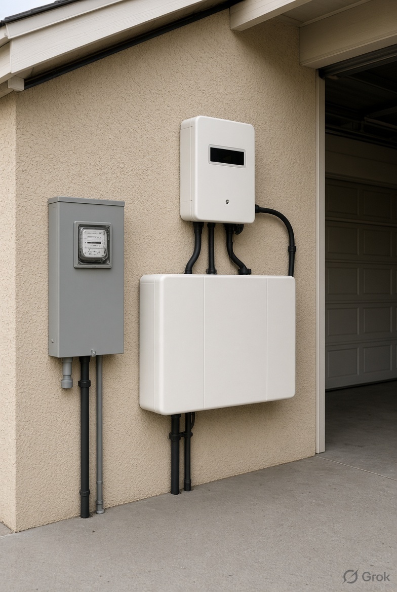 Home battery and inverter installation