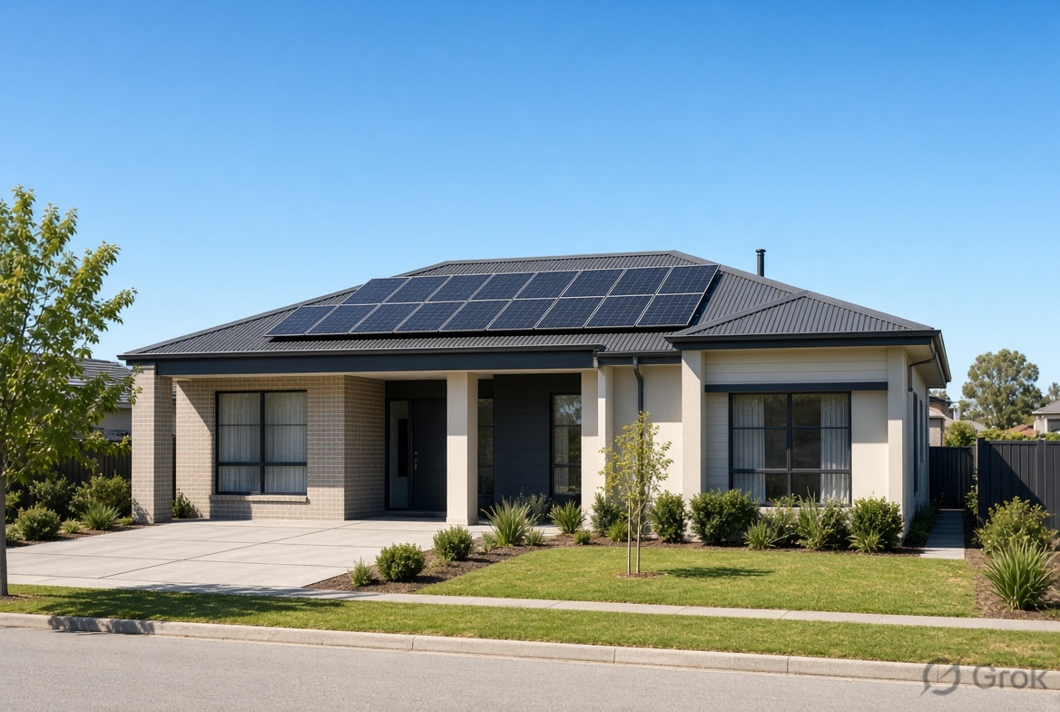Rooftop solar installation on Australian home